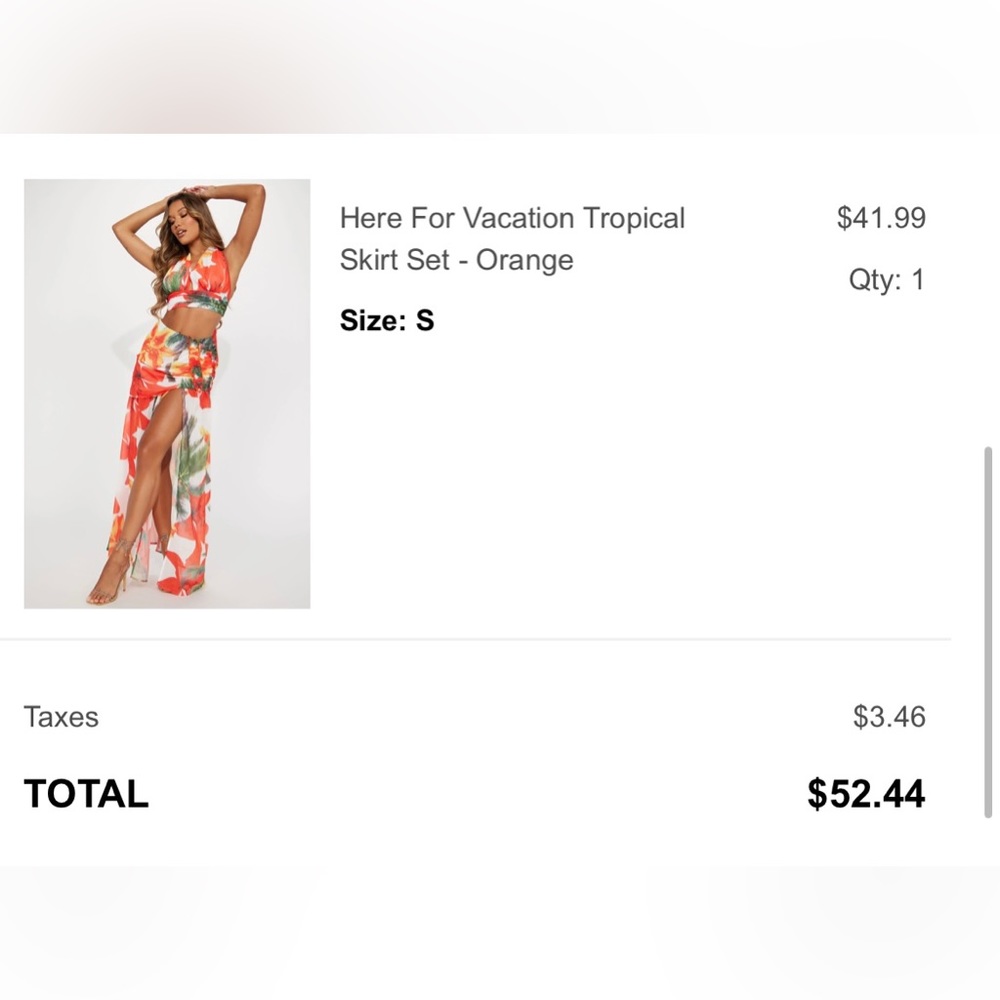 Tropical skirt and top set